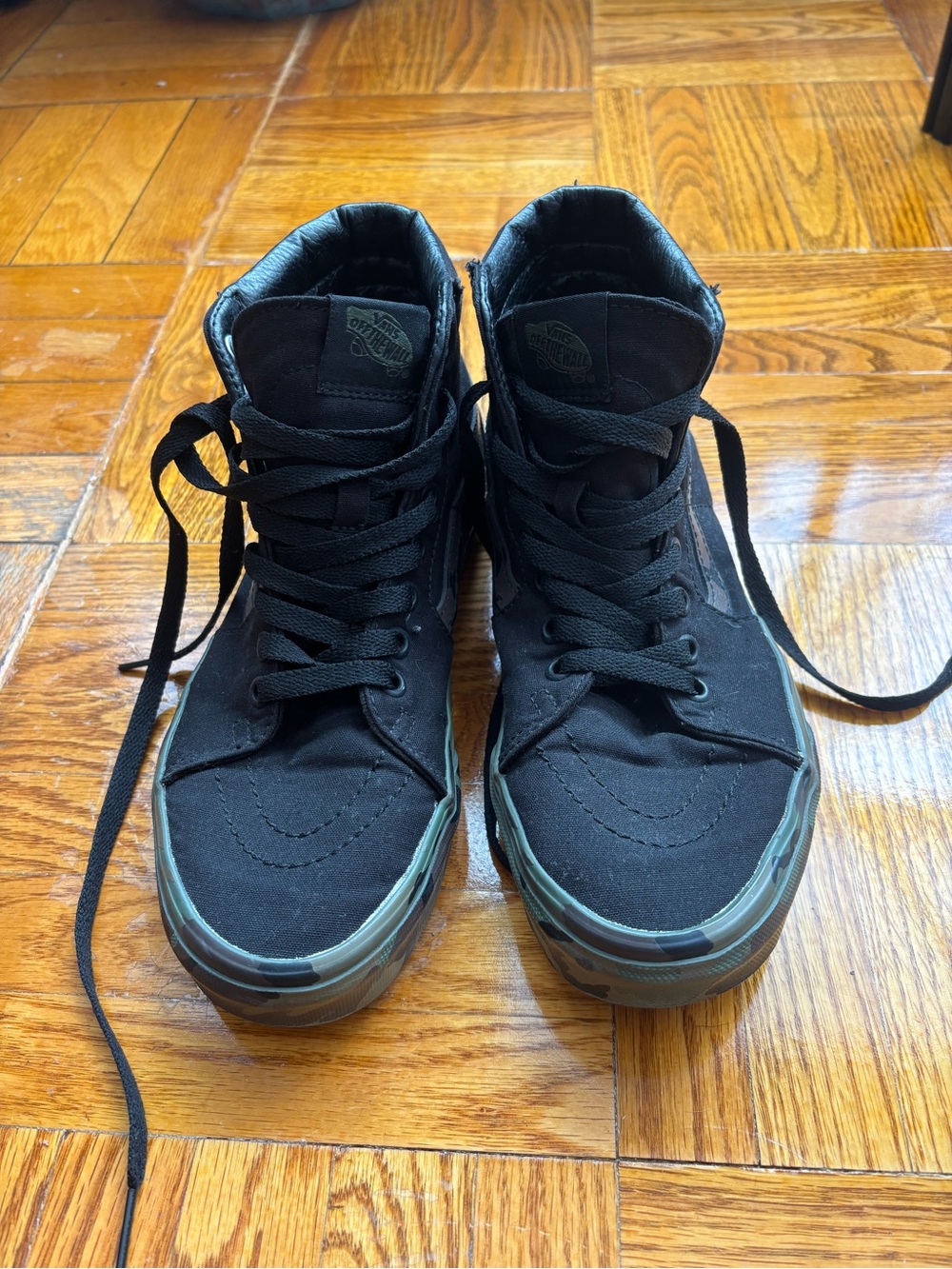 Vans Old Skool Sk8-Hi Black Camo Sole High Top Sneakers Size 8 - Picture 2 of 5